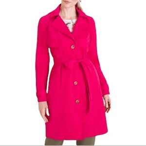 Chico's Fuchsia Barbie Core Trench Rain Coat